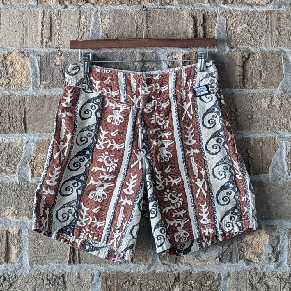 Vintage 80s Tavarua Fiji Funky Shorts Size 28 100% Cotton